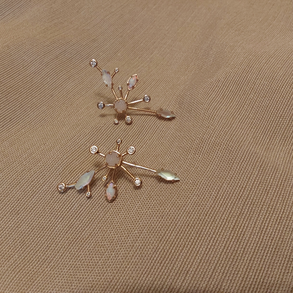 Kendra Scott Gold and Opalescent Matilda Ear Climber Earrings
